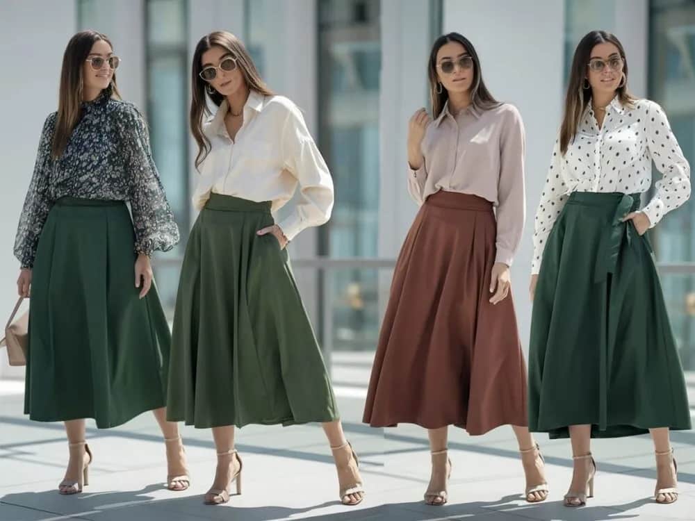 Jakie kolory bluzek pasują do zielonych spodni, by wyglądać stylowo?